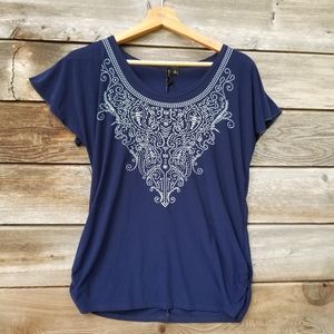 Small Susan Lawrence Breezy Blouse, Blue with Light Blue Design